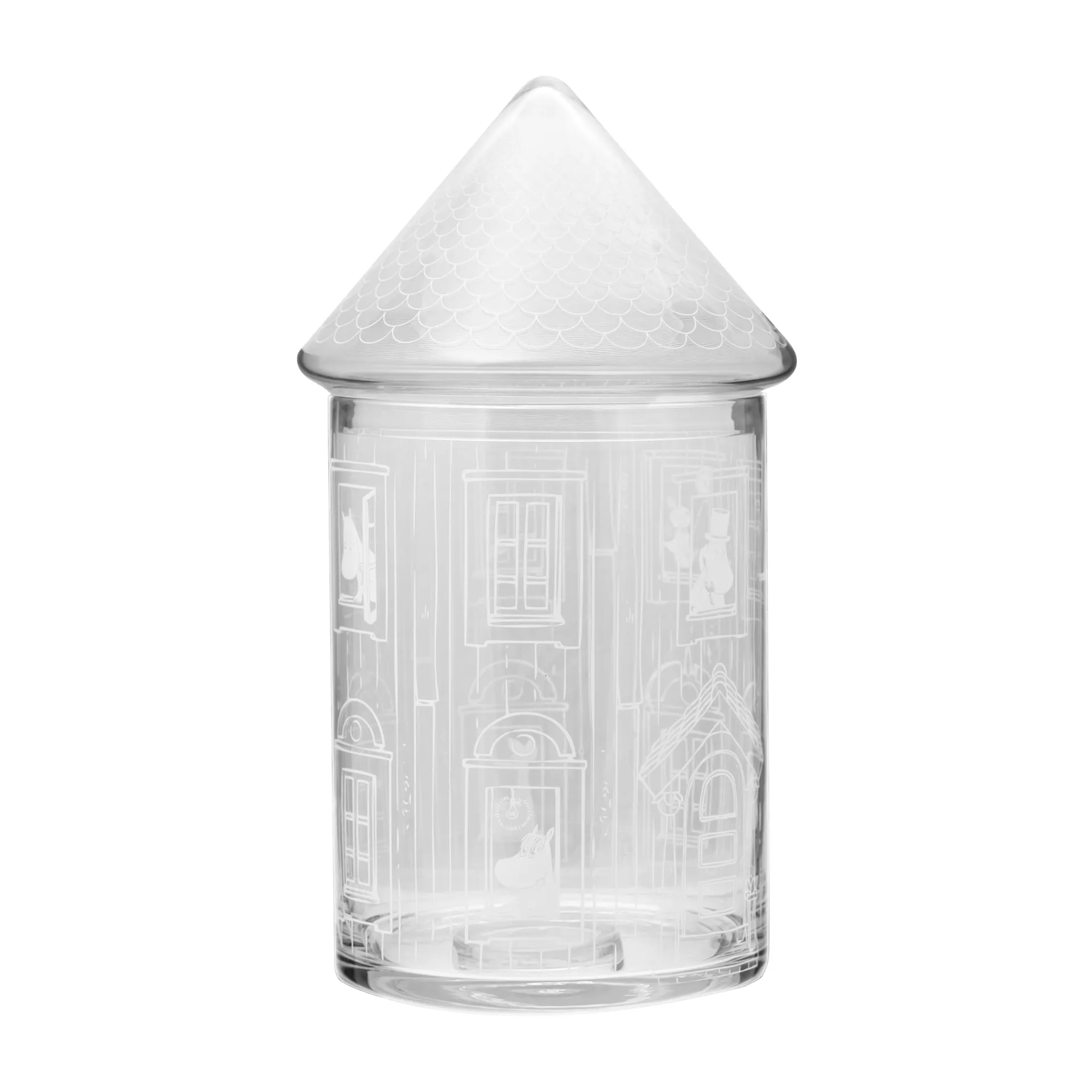 Moominhouse glasburk med lock 30,5 cm, Klar Muurla