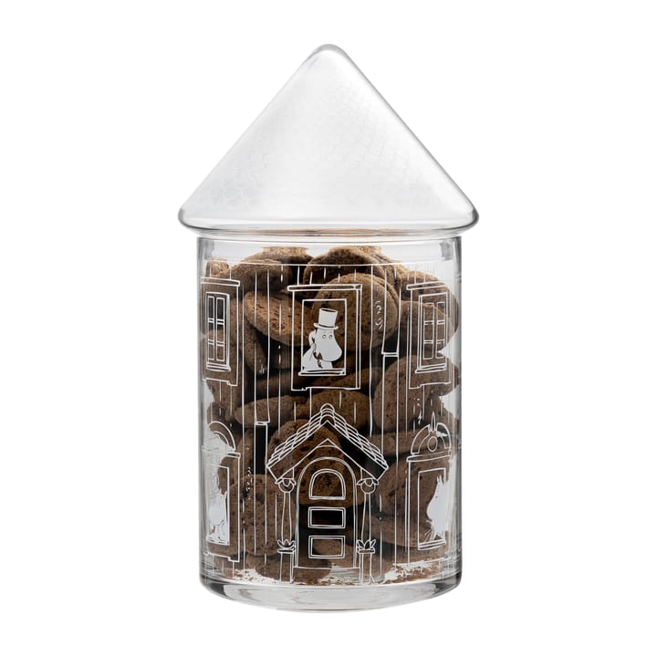 Moominhouse glasburk med lock 30,5 cm, Klar Muurla