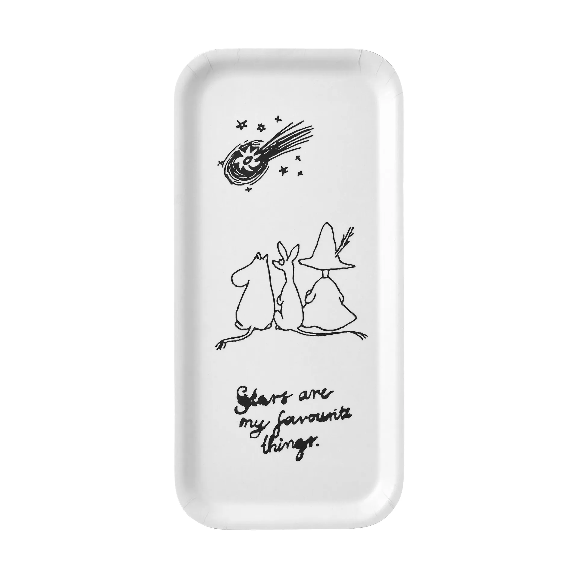 Mumin 80 bricka 13x27 cm, Vit Muurla