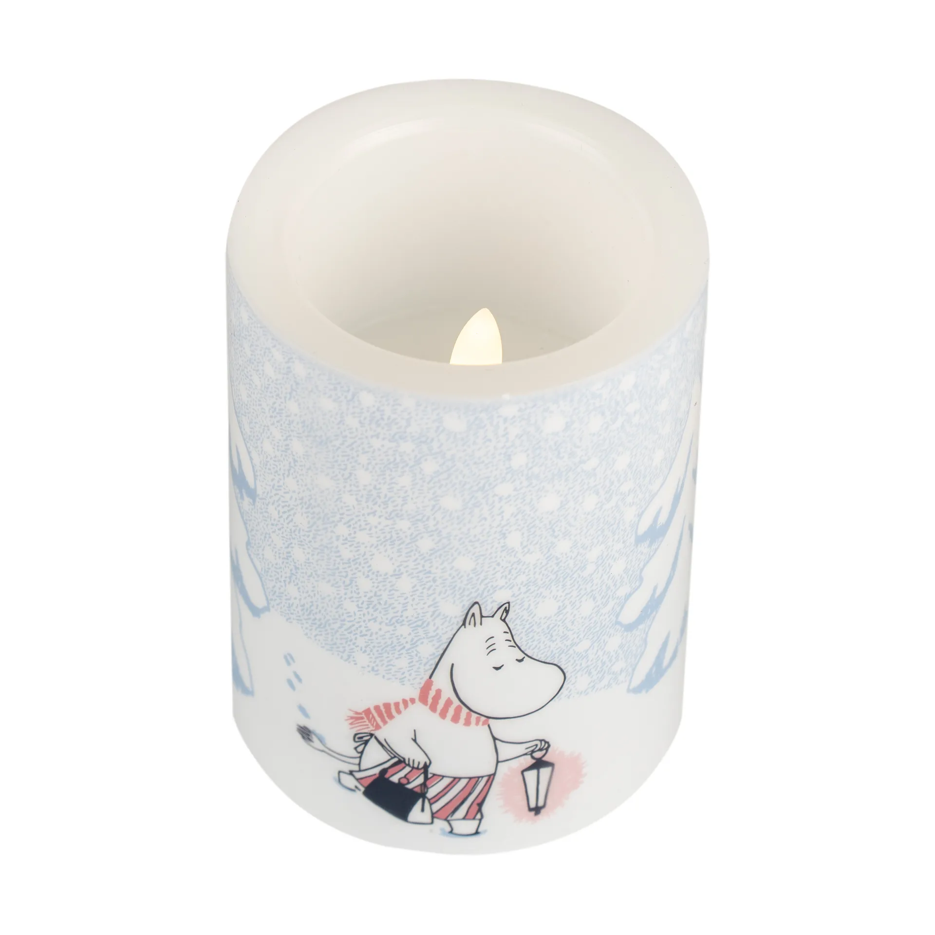 Mumin blockljus LED 10 cm, Let it snow Muurla