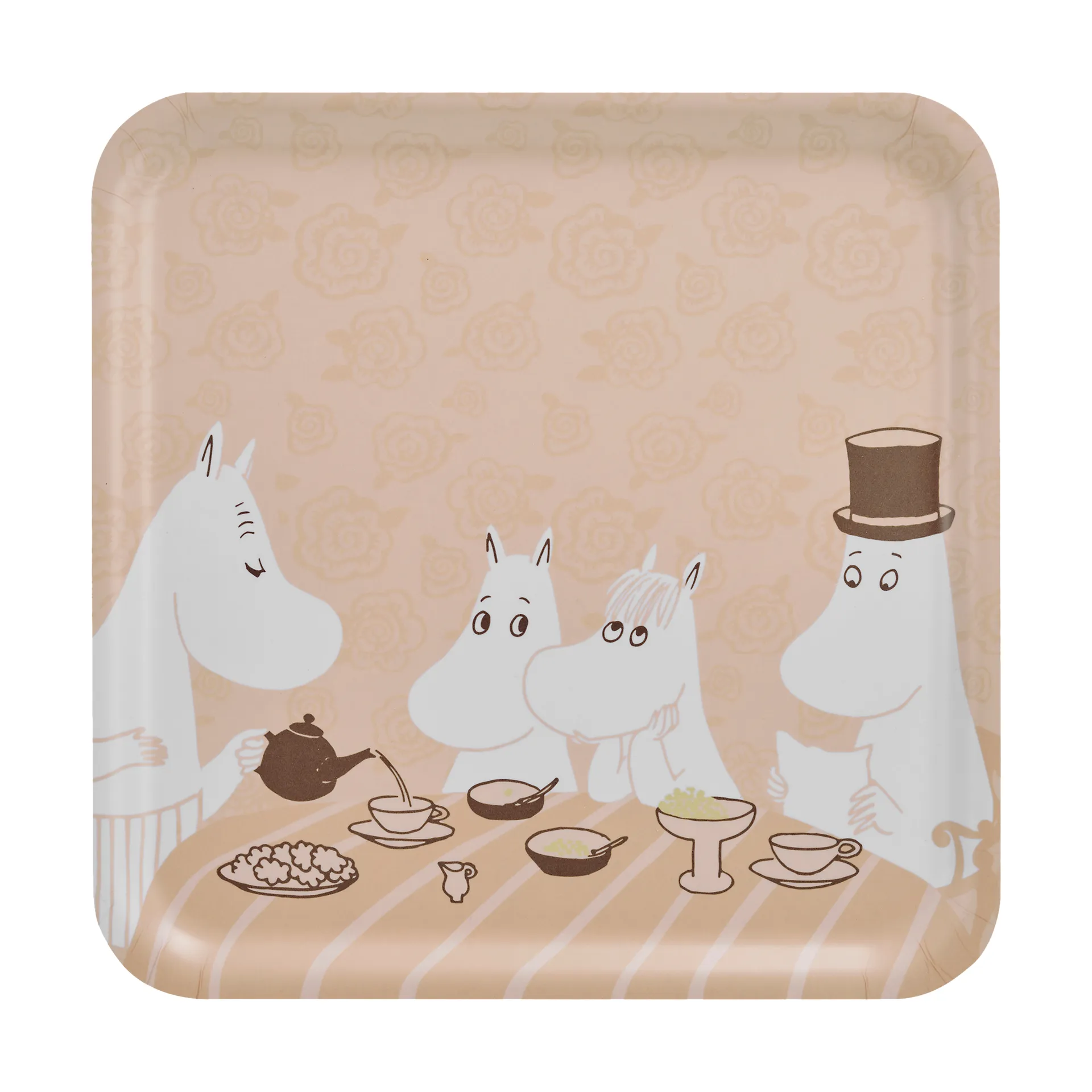 Mumin bricka 33x33 cm, Coffee time Muurla