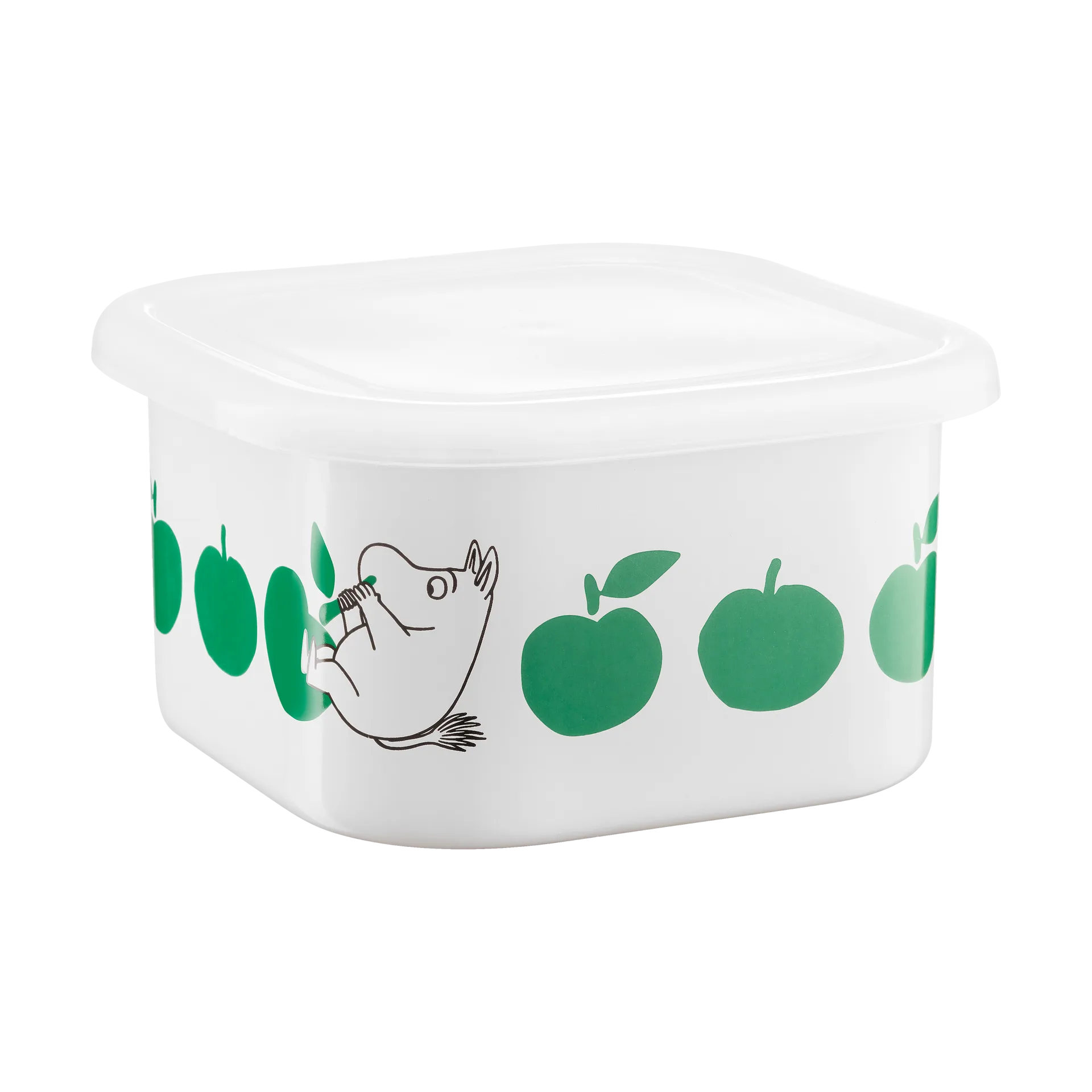 Mumin emaljburk med lock 1,5 L, Joyfull Apples-grön Muurla