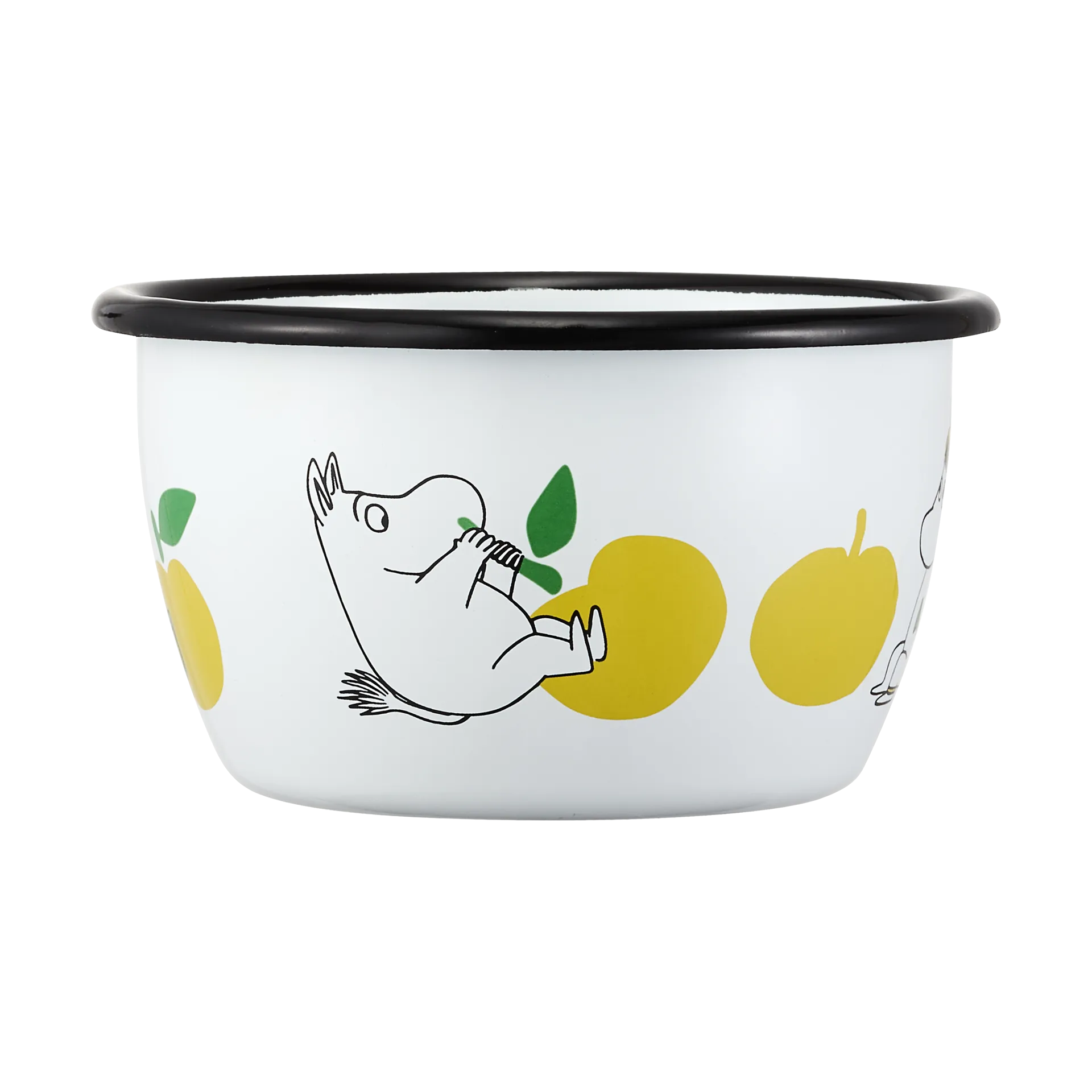 Mumin emaljskål 30 cl, Joyfull Apples-gul Muurla