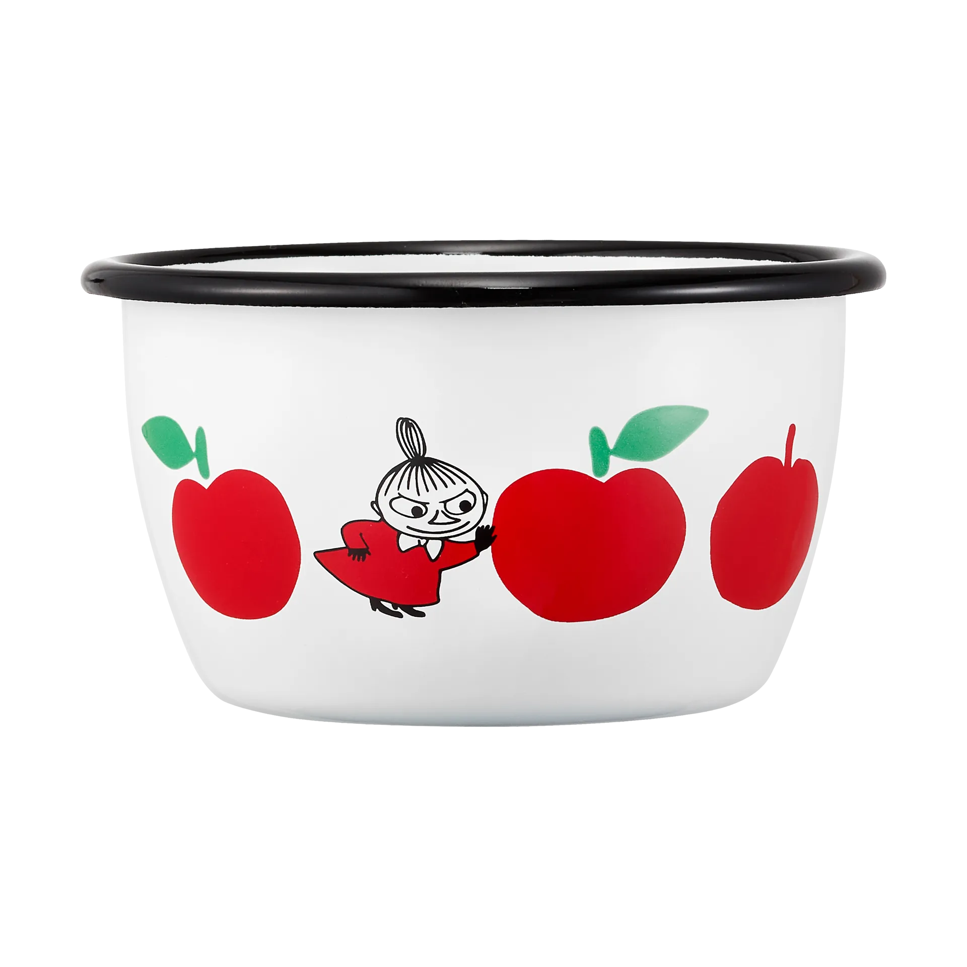 Mumin emaljskål 30 cl, Joyfull Apples-röd Muurla