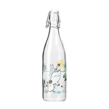 Mumin glasflaska 0,5 l - Fun in the water - Muurla