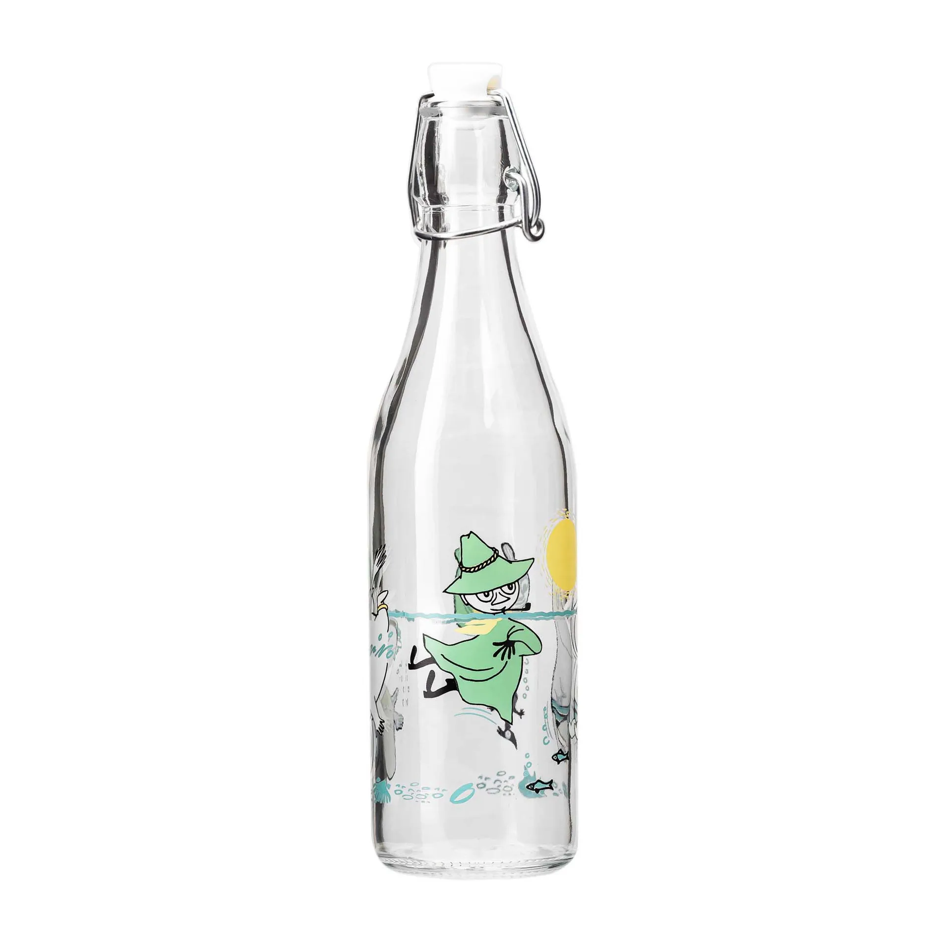 Mumin glasflaska 0,5 l, Fun in the water Muurla