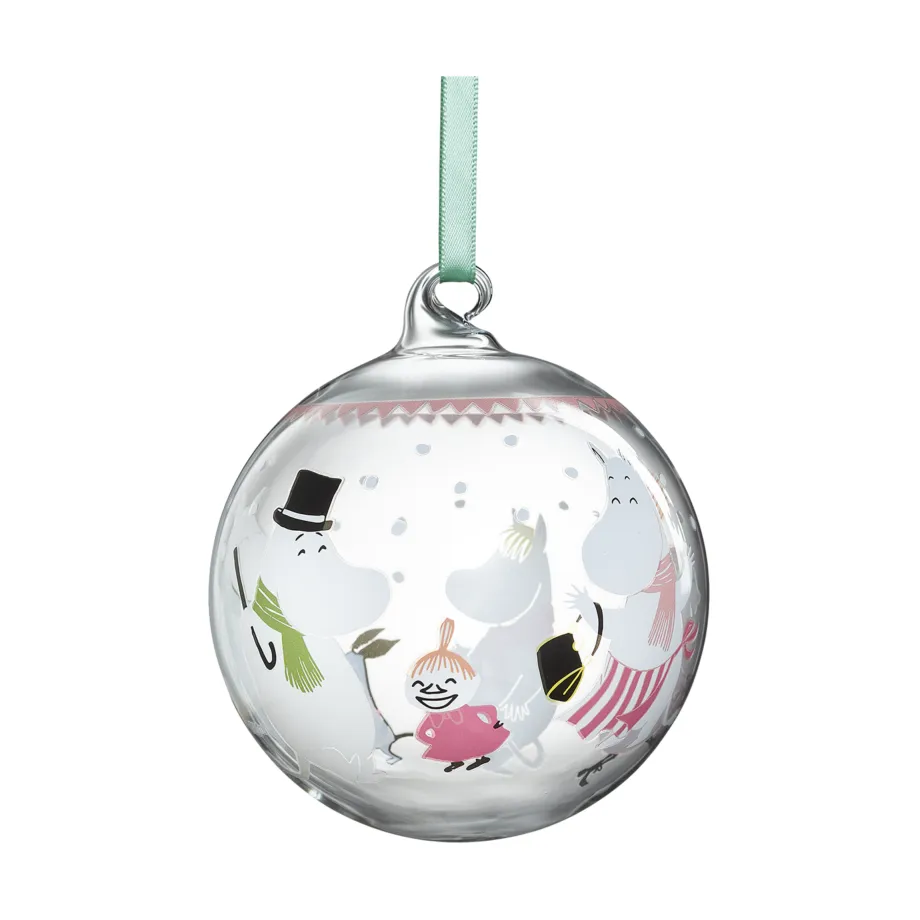 Alternativ bild 0 för Muurla - Mumin julkula 9 cm festlig stämning