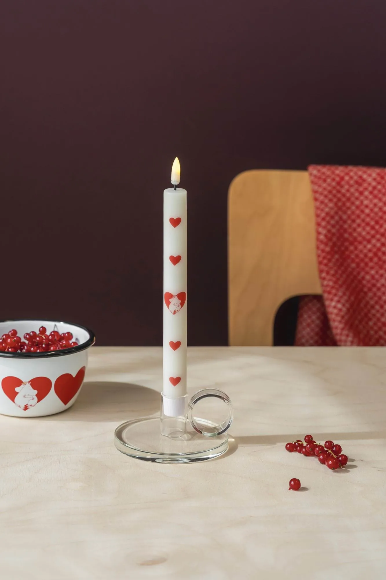 Mumin LED-kronljus 25 cm, Heart, 2-pack Muurla