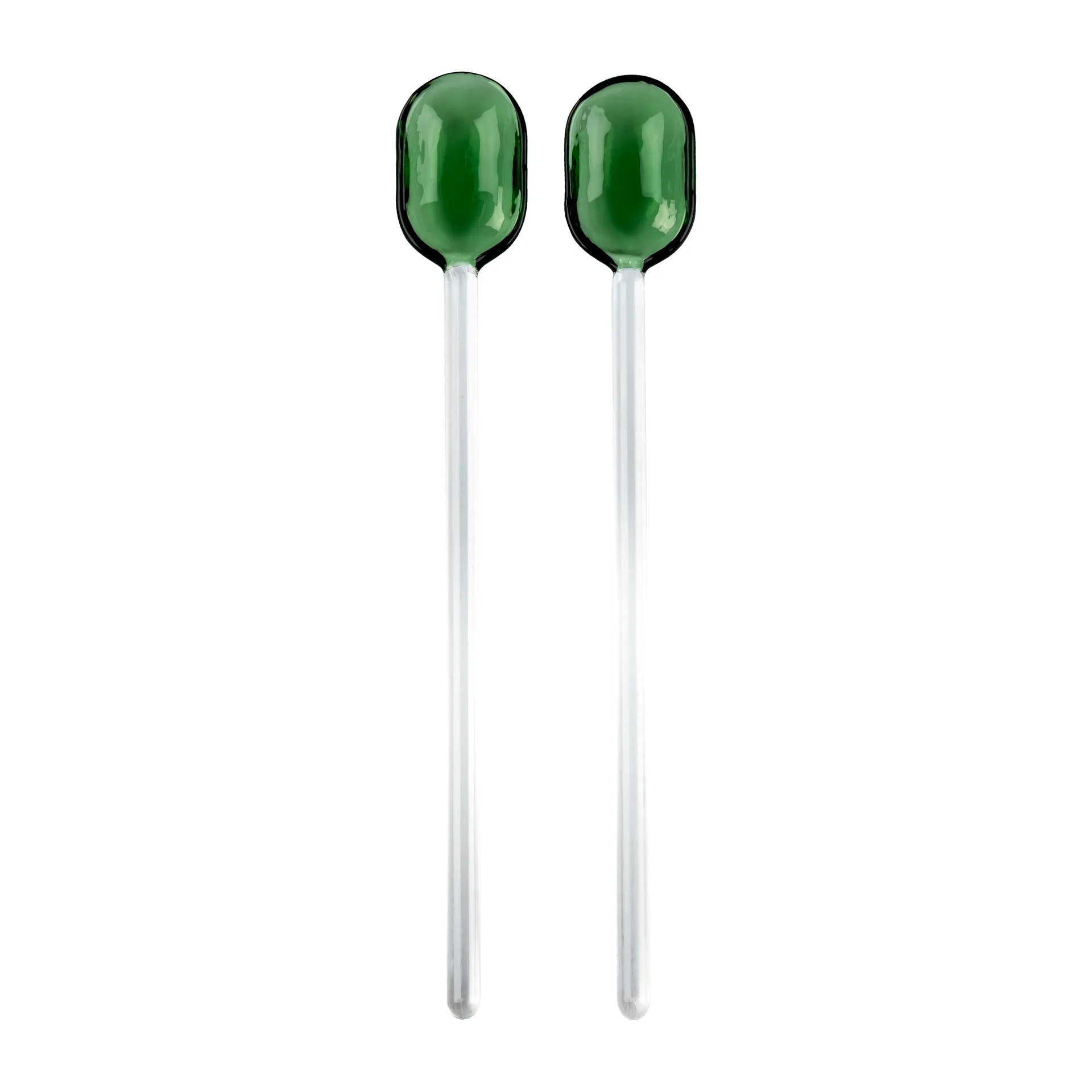 Muurla salladsbestick glas 2-pack, Green-clear Muurla