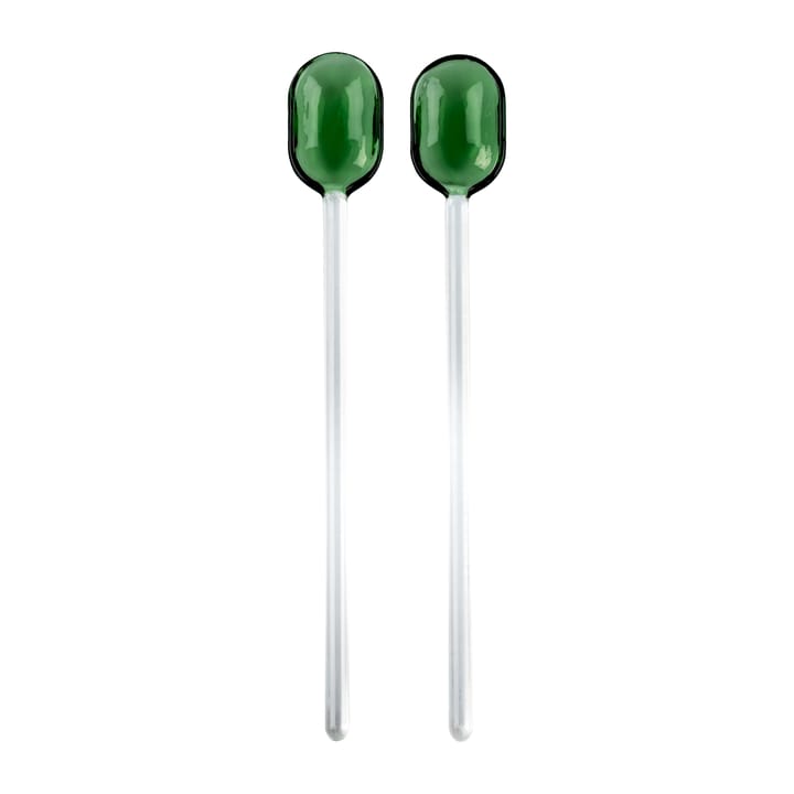 Muurla salladsbestick glas 2-pack - Green-clear - Muurla