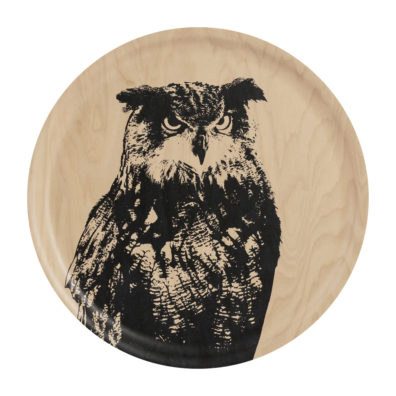 Nordic The Eagle Owl bricka Ø35 cm, Natur-svart Muurla