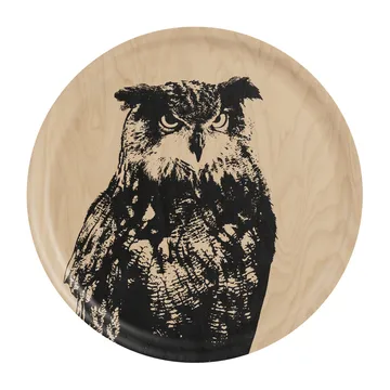 Nordic The Eagle Owl bricka Ø35 cm - Natur-svart - Muurla