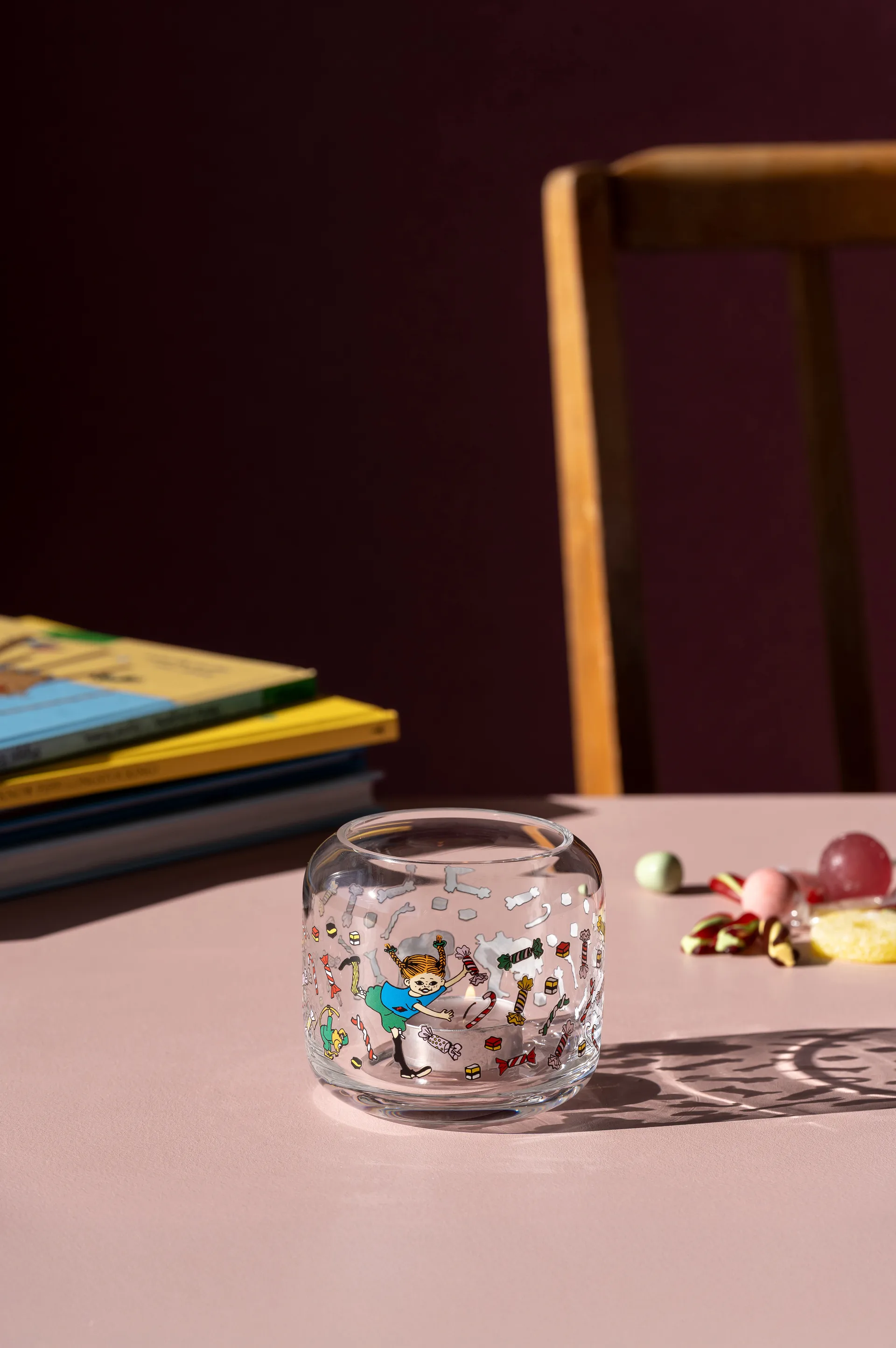 Pippi ljuslykta Ø9x8 cm, Candy Muurla