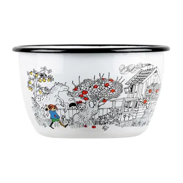 Pippi The Way Home emaljskål 2 liter - White - Muurla