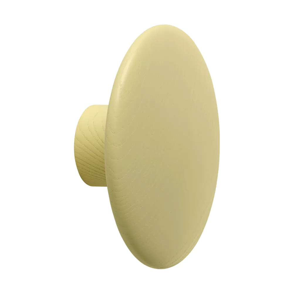 Dots Wood klädkrok, Yellow-beige, Ø9 cm Muuto