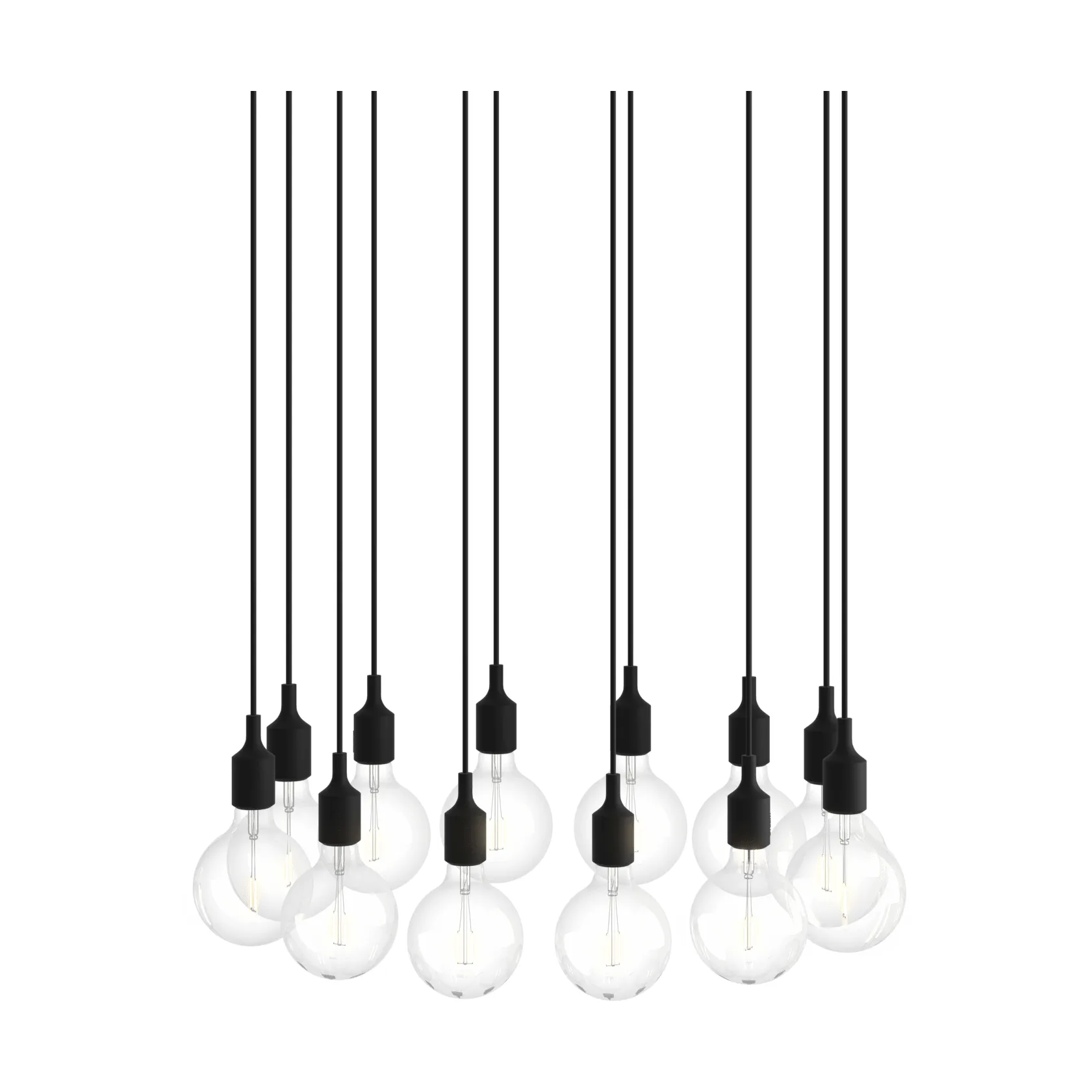 E27 Pendant Cluster 12 pendel, Black Muuto