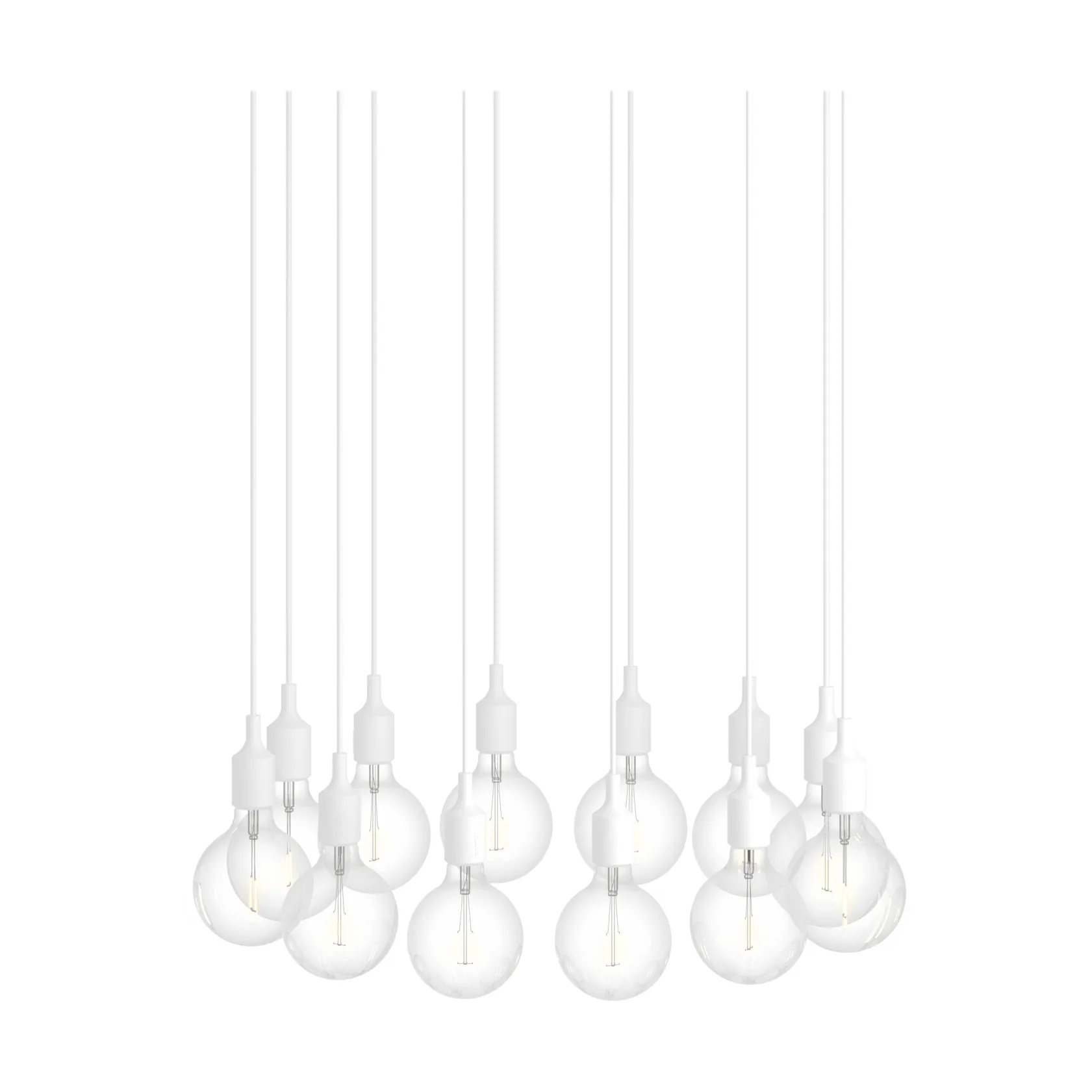 E27 Pendant Cluster 12 pendel, White Muuto
