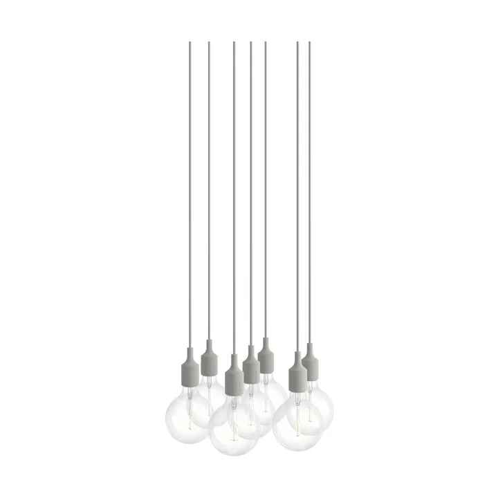 E27 Pendant Cluster 7 pendel - Light grey - Muuto