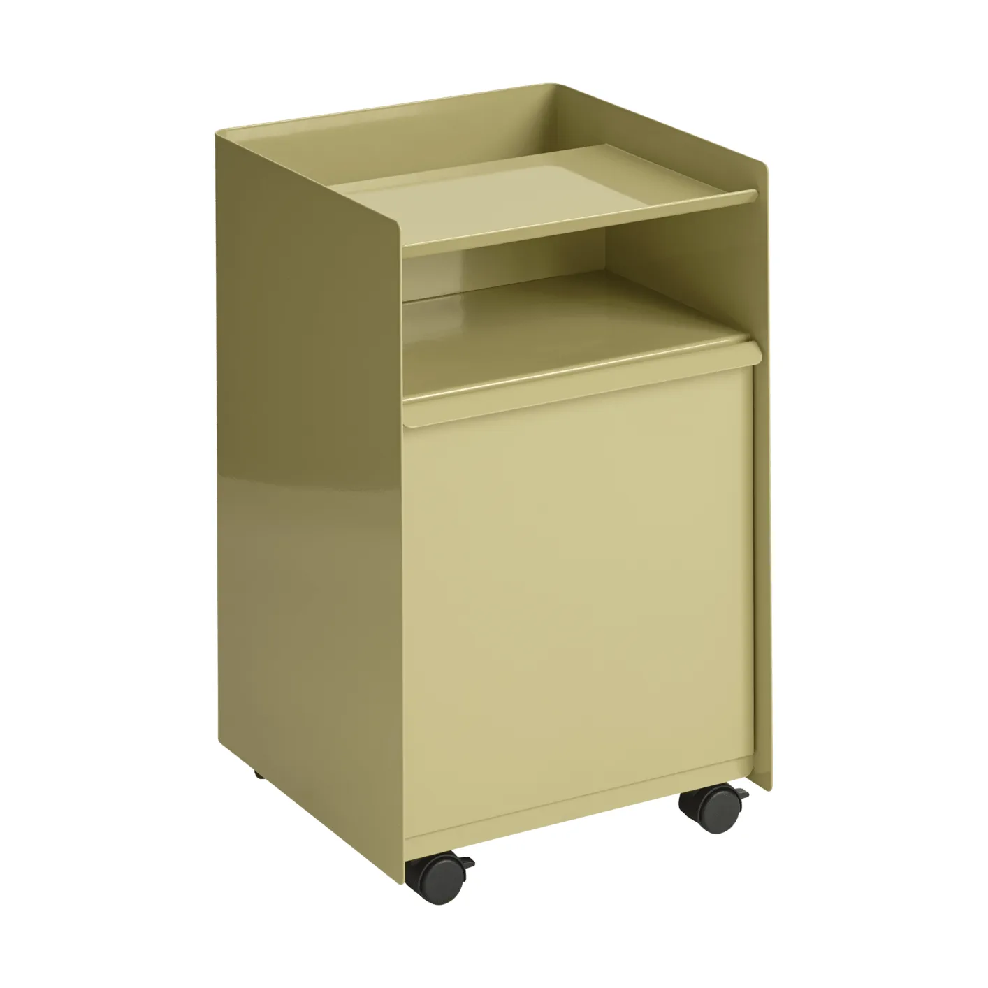 Folded Trolley rullvagn med låda, Dark beige green Muuto Folded Trolley rullvagn med låda, Dark beige green Muuto