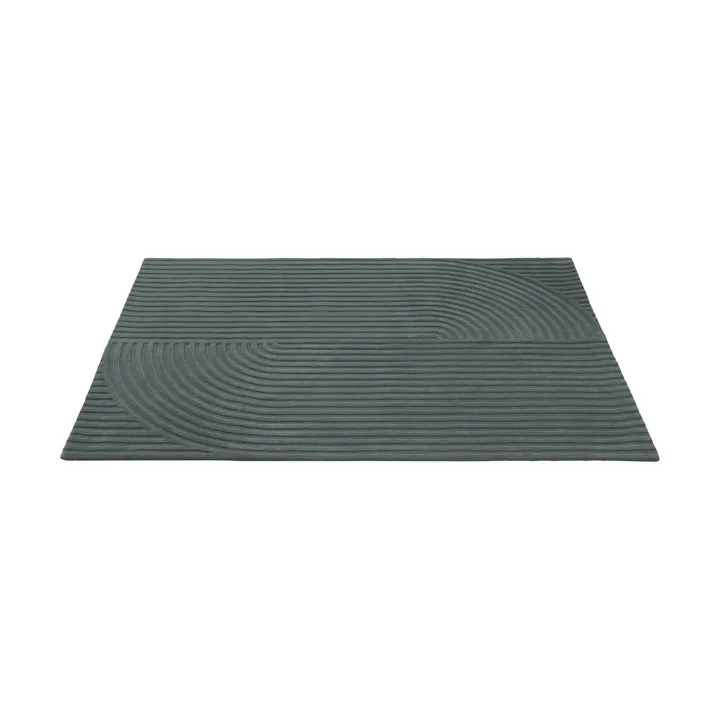 Relevo Rug Quattro ullmatta - Dark green, 170x240 cm - Muuto