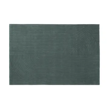 Relevo Rug Quattro ullmatta - Dark green, 200x300 cm - Muuto