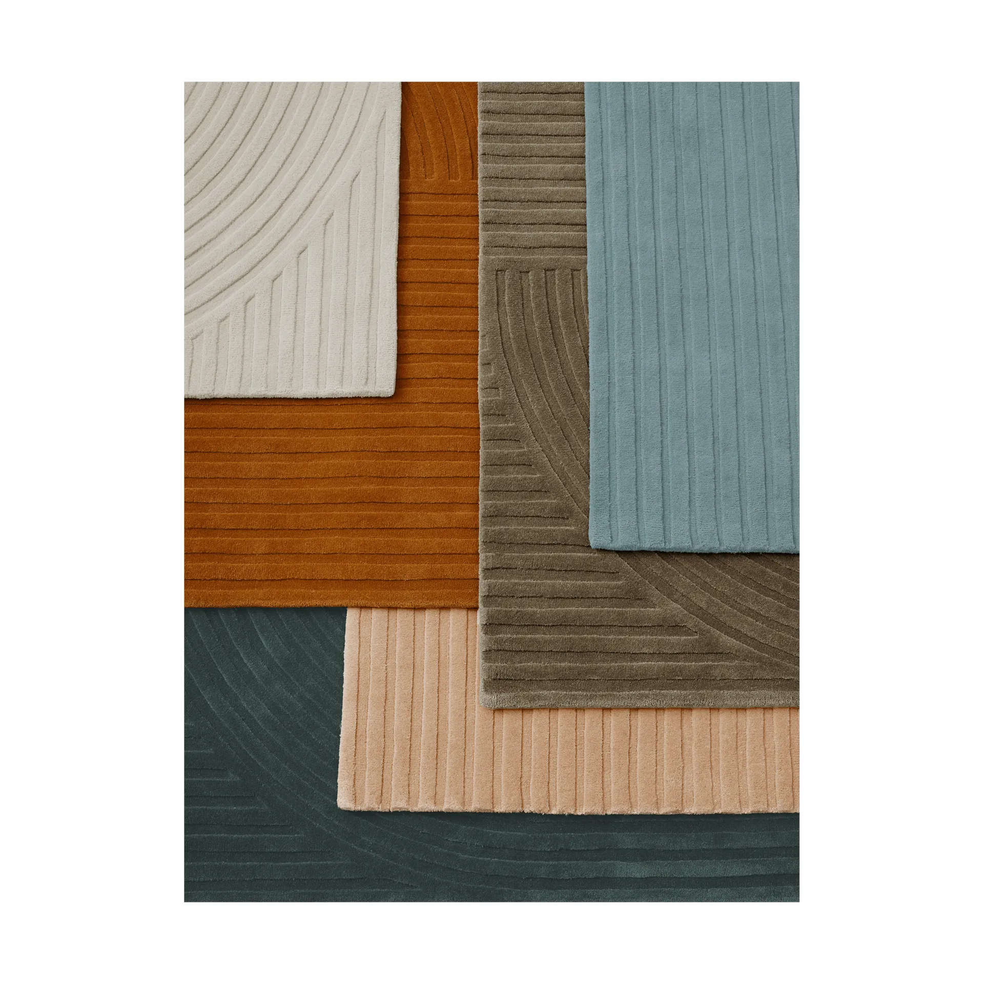 Relevo Rug Quattro ullmatta, Light rose, 170x240 cm Muuto