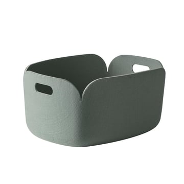 Läs mer om Muuto Restore förvaringskorg Dusty green (blekgrön)