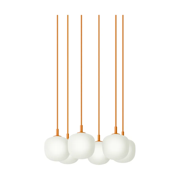 Rime Pendant Cluster 6 pendel - Orange, Ø12 cm - Muuto
