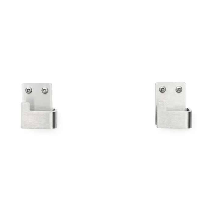 Nichba handdukskrok - Brushed stainless steel, 2-pack - Nichba