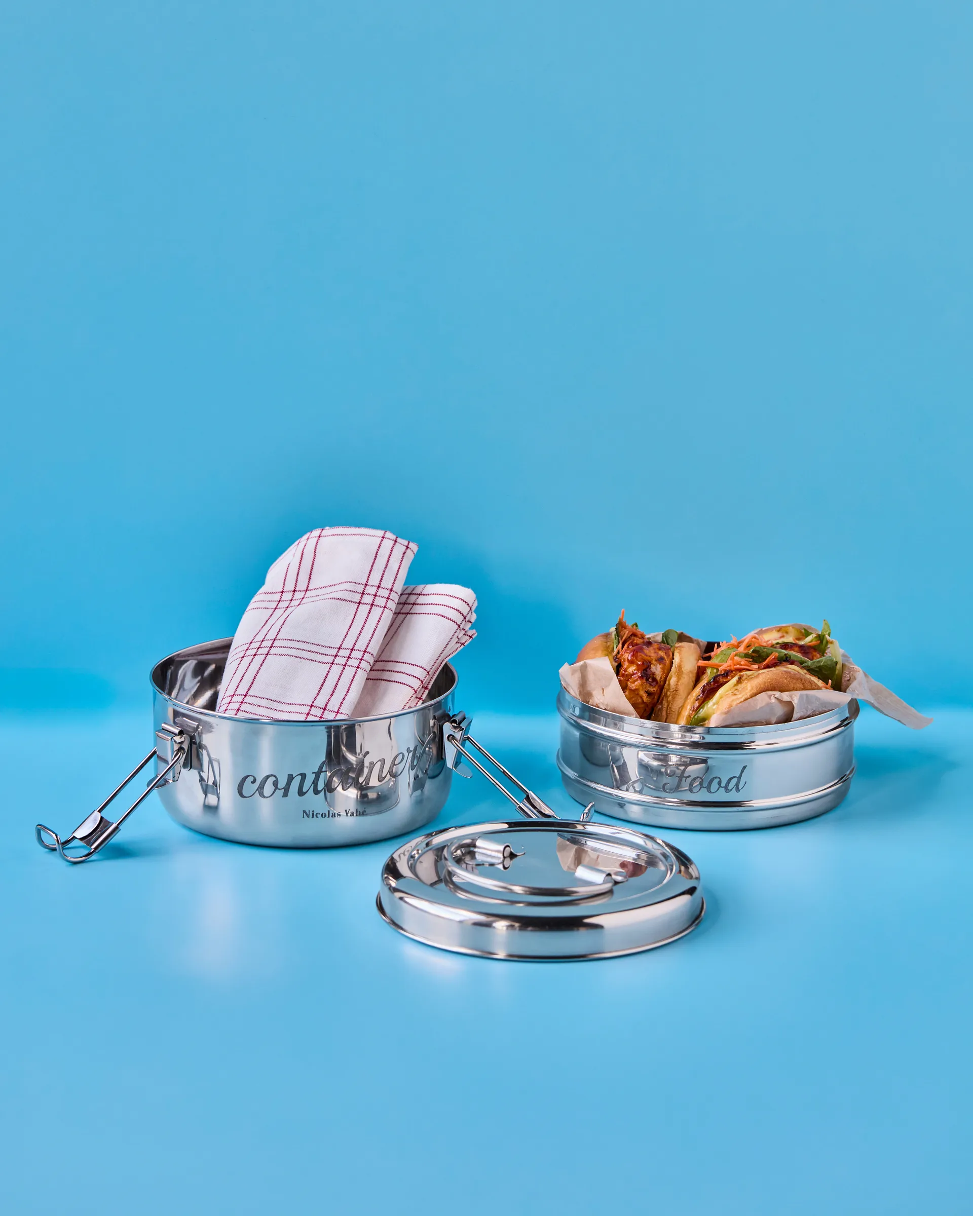 Nicolas Vahé matlåda 2 delar, Silver finish, Ø18 cm Nicolas Vahé