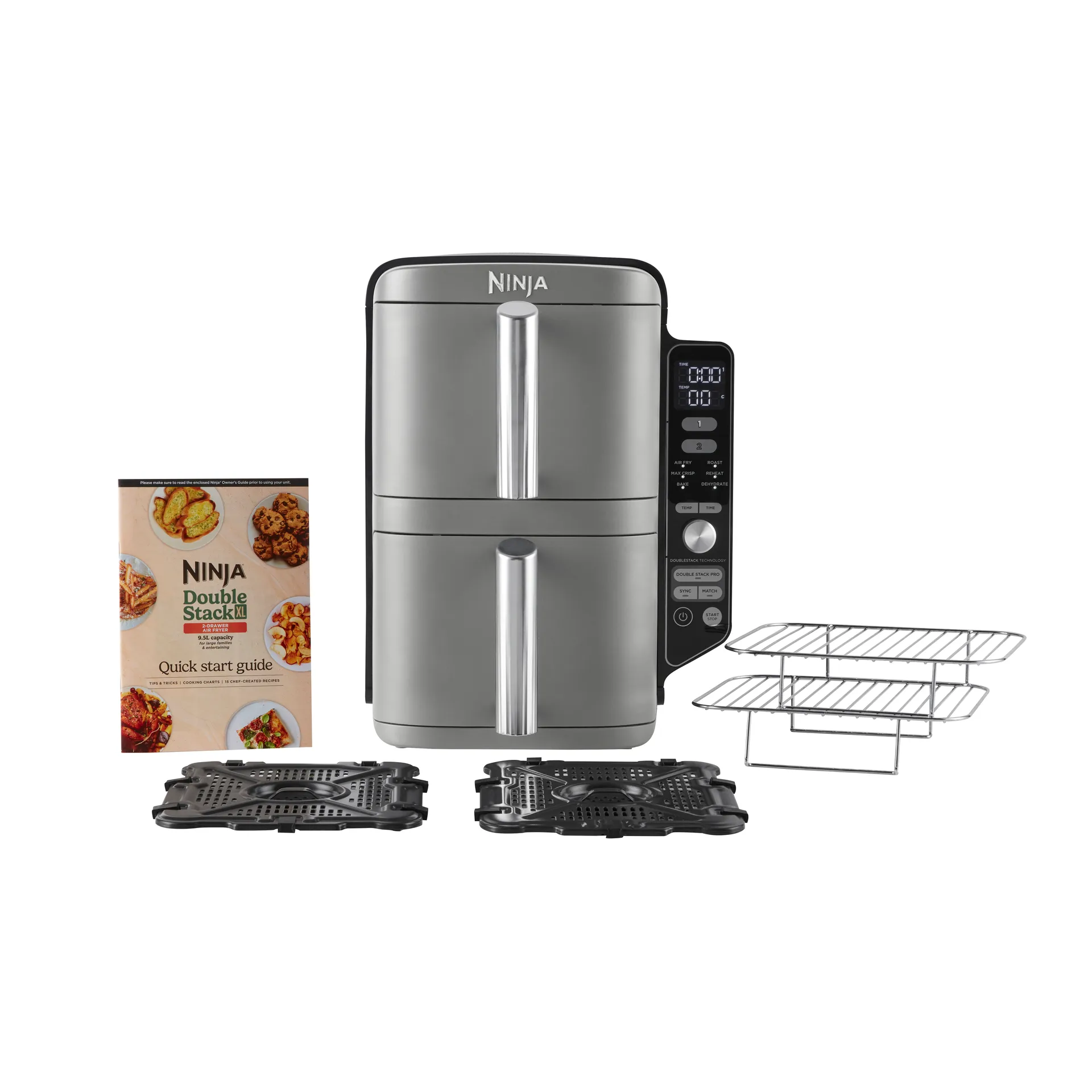 Ninja Air Fryer SL400EU double stack XL 2 lådor 9,5 L, Svart Ninja