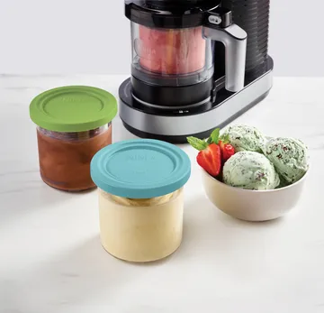 Ninja CREAMi behållare med lock 4-pack 470 ml NC300-serien (NC300/NC301/NC302) - Blå/rosa/grön/brun - Ninja