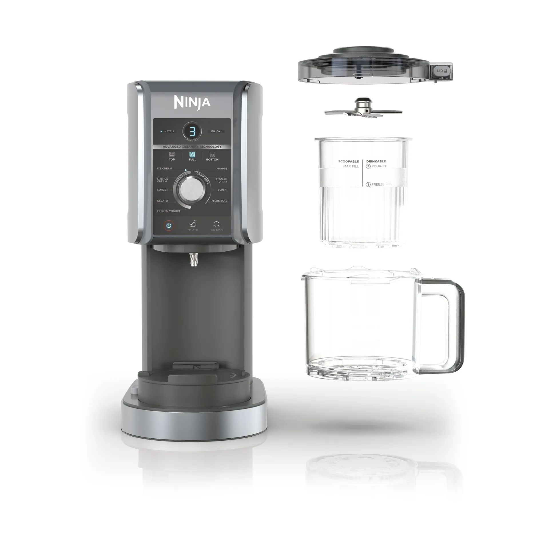 Ninja CREAMi deluxe NC502EU glass- och dessertmaskin, Black Ninja