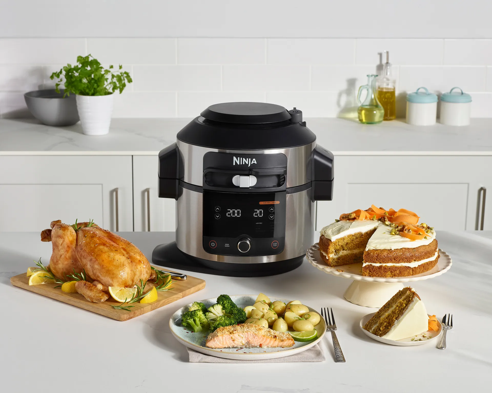 Ninja Foodi OL550 11-i-1 ONE-Lid multikokare 6 L, Rostfritt stål Ninja
