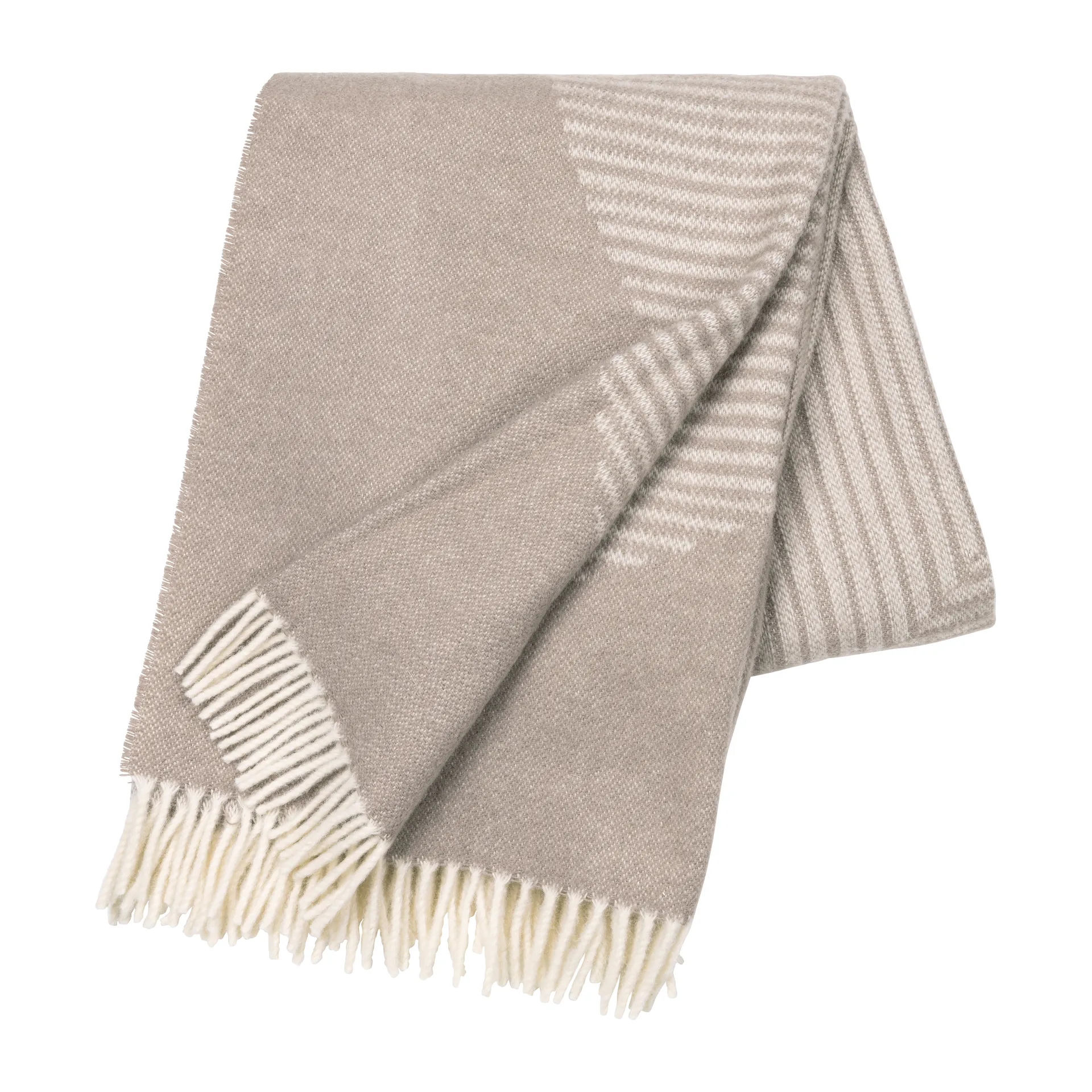 Circles ullpläd 130x185 cm, Beige NJRD