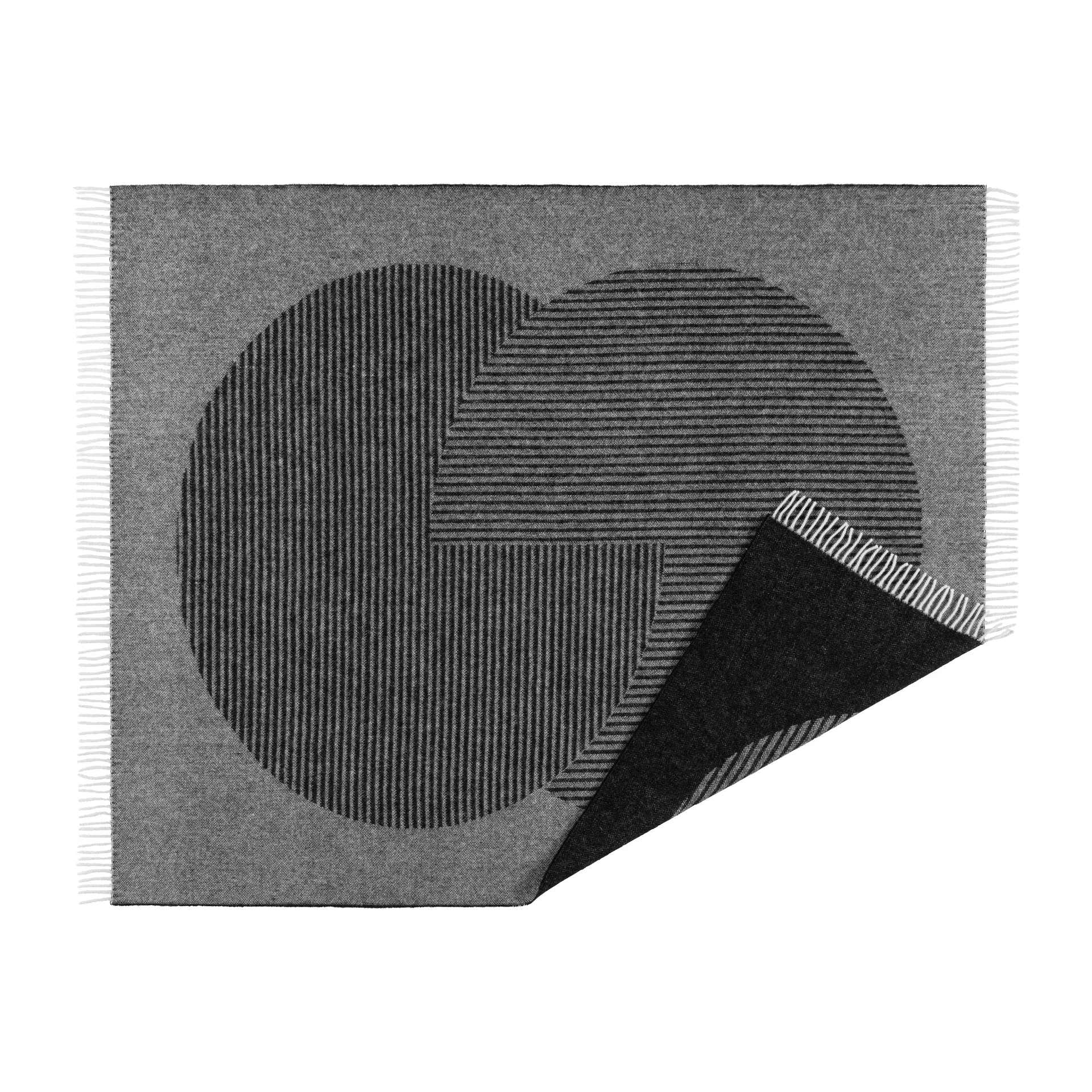 Circles ullpläd 130x185 cm, Svart NJRD