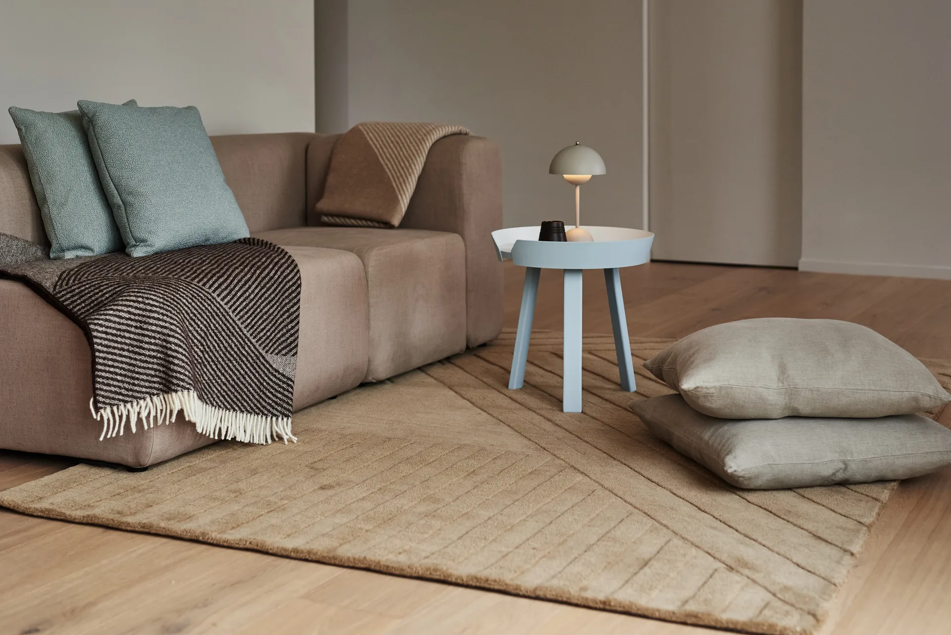 Levels Stripes ullmatta, Beige, 170x240 cm NJRD