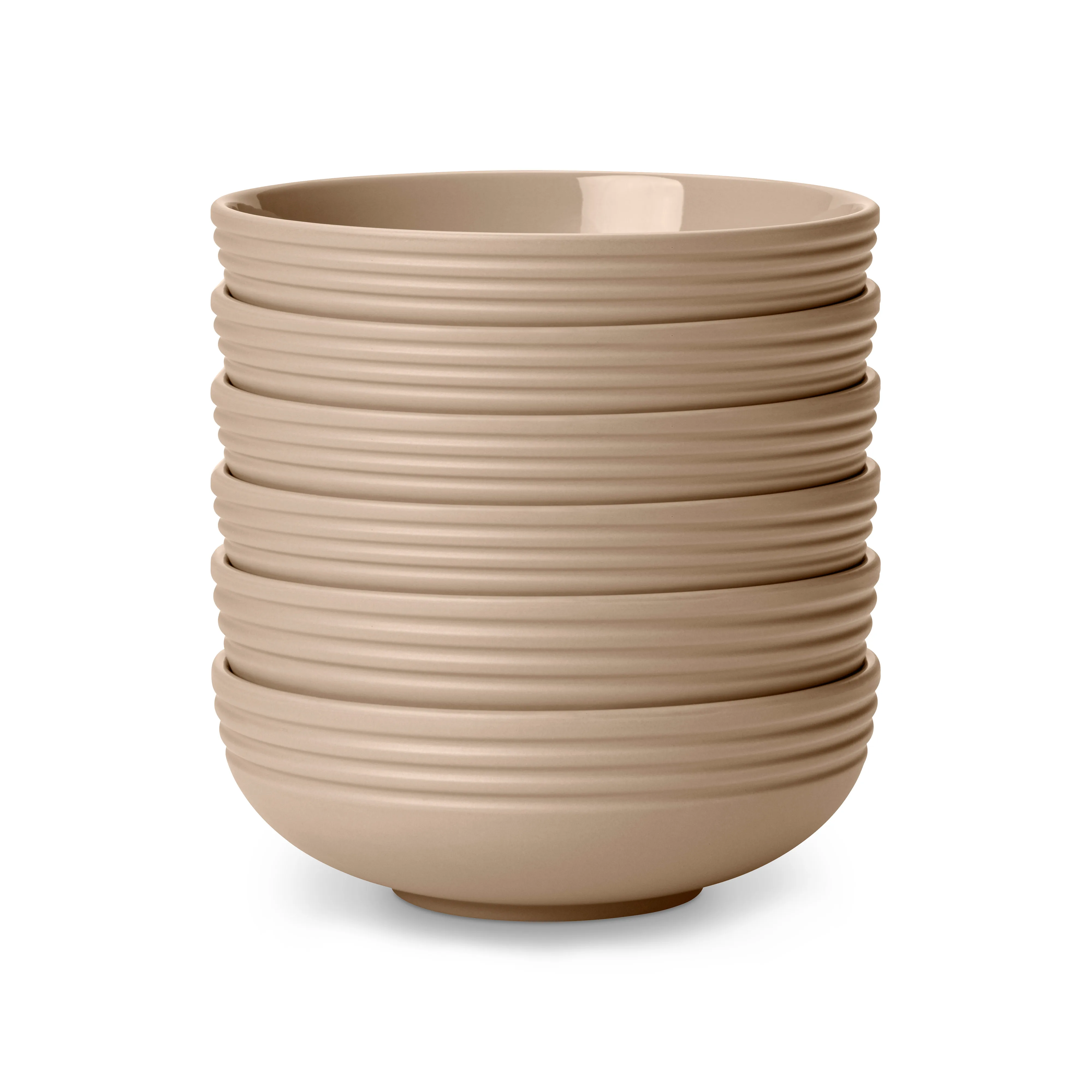 NJRD Lines skål Ø16 cm 6-pack, Beige