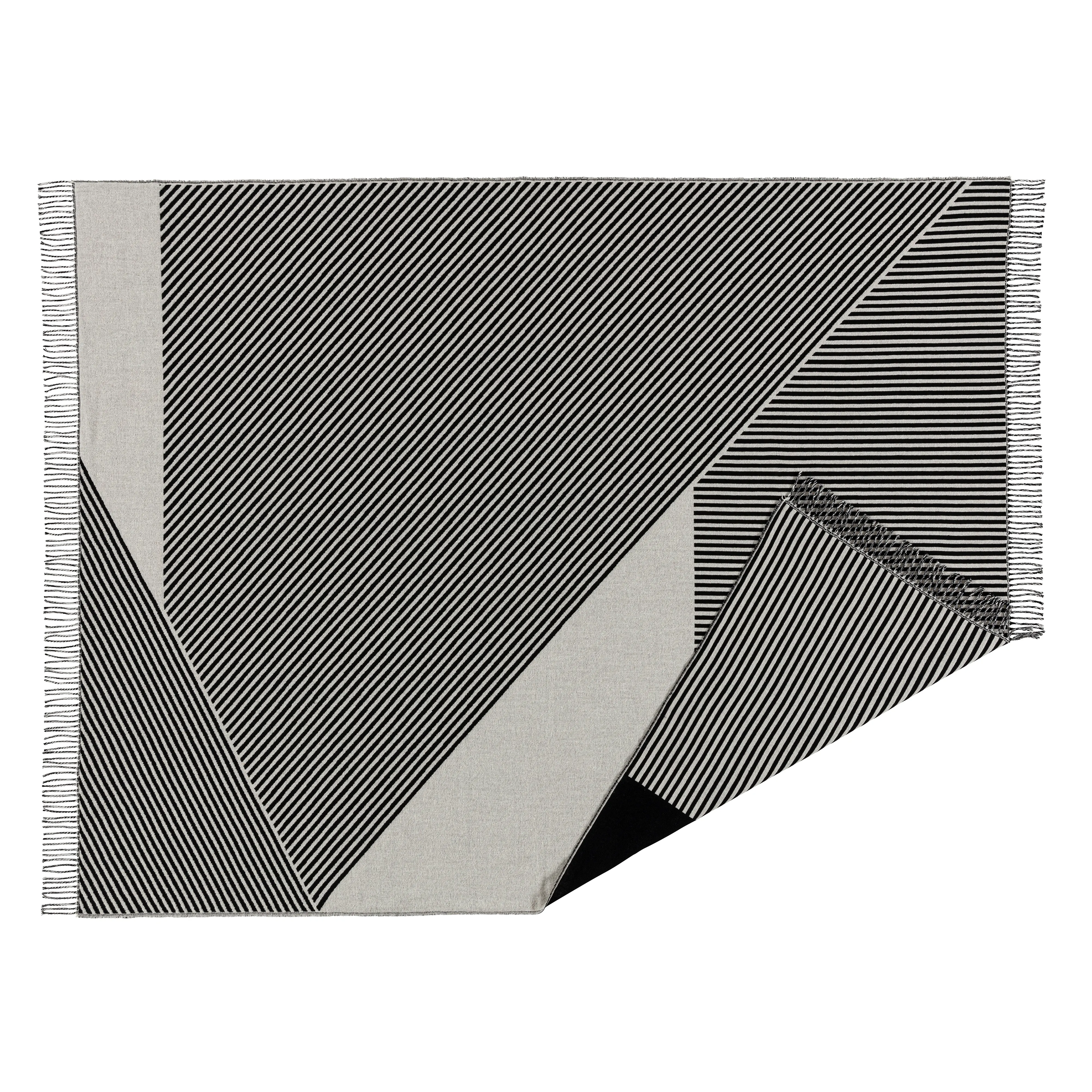 NJRD Stripes bomullspläd, Svart