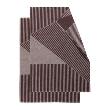 NJRD Stripes kökshandduk 47×70 cm 2-pack Brun-vit