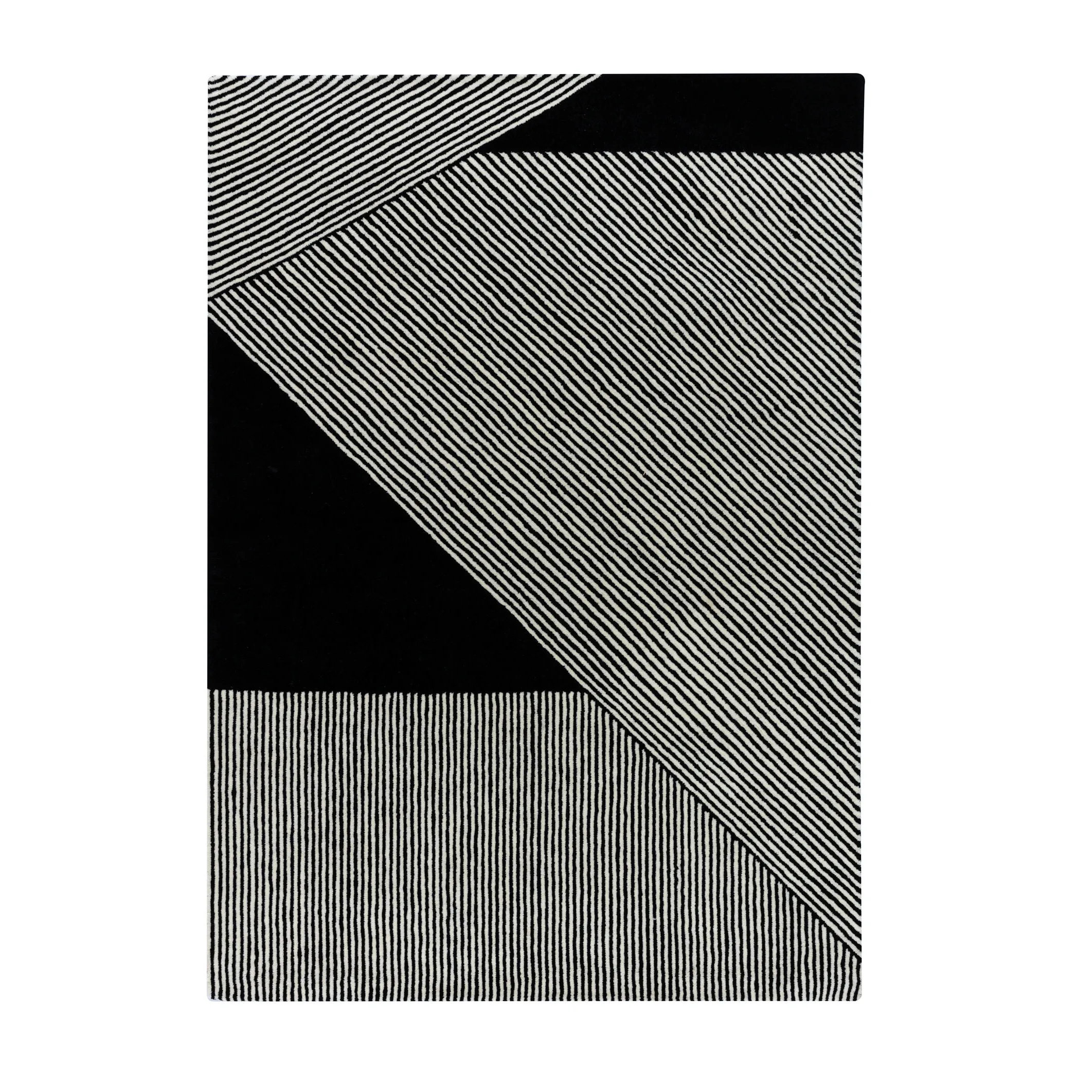 NJRD Stripes ullmatta svart, 170x240 cm
