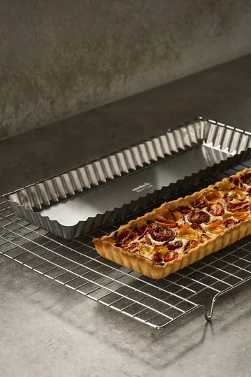 BAKE pajform med lös botten - Rektangulär, rostfritt stål, 35x11 cm - Nordwik