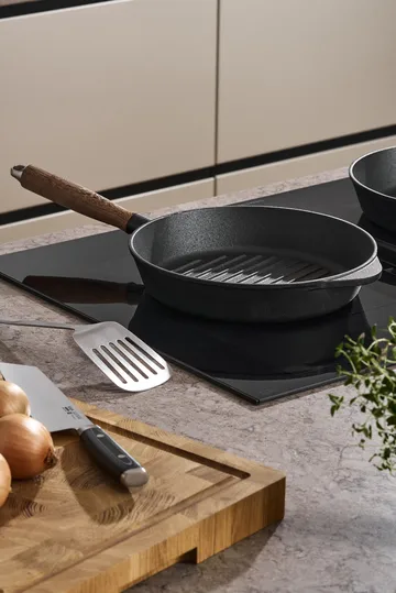 Nordwik grillpanna gjutjärn med trähandtag - 28 cm - Nordwik