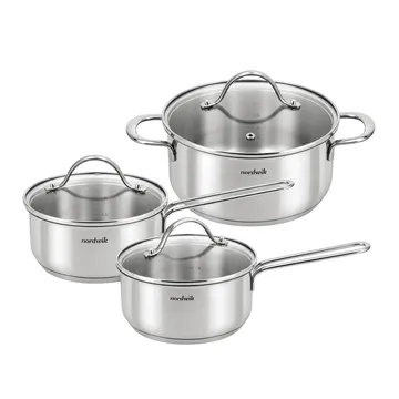 Nordwik grytset med glaslock - 3 delar - Nordwik