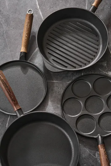 Nordwik pannkakspanna gjutjärn med trähandtag - 23 cm - Nordwik