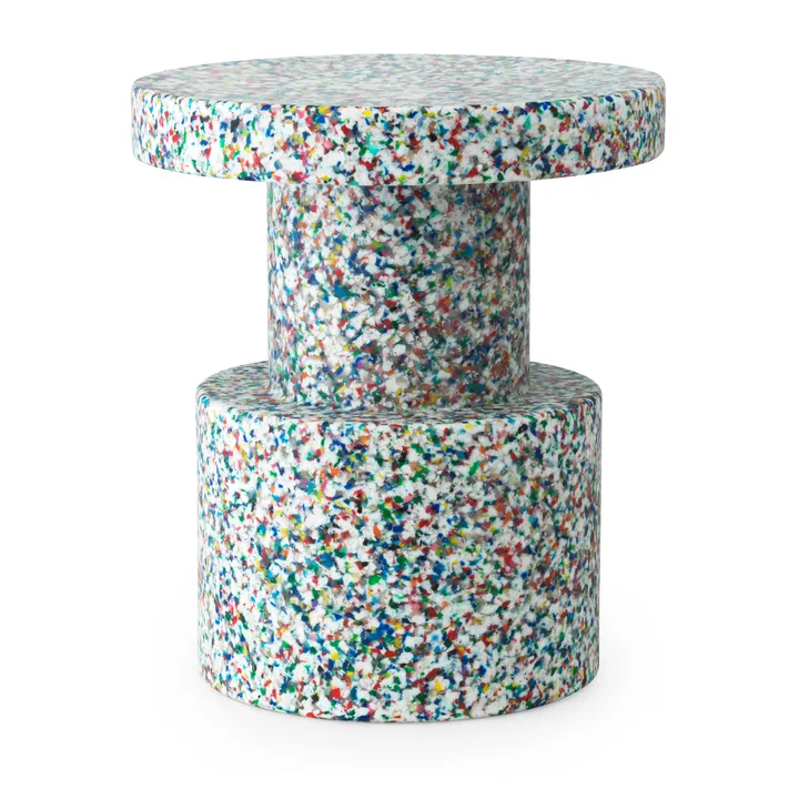 Bit rund pall - Vit-multi, Ø36x42 cm - Normann Copenhagen