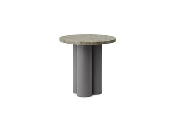 Läs mer om Normann Copenhagen Dit sidobord Ø40 cm Grå-Silver-travertin