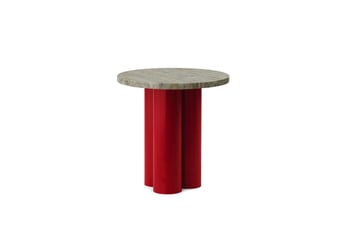 Läs mer om Normann Copenhagen Dit sidobord Ø40 cm Klarröd-Silver-travertin