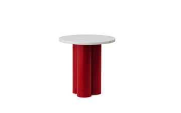 Läs mer om Normann Copenhagen Dit sidobord Ø40 cm Klarröd-Vit-carrara