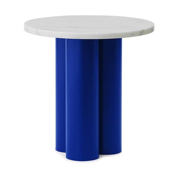 Normann Copenhagen Dit sidobord Ø40 cm White Carrara-bright blue